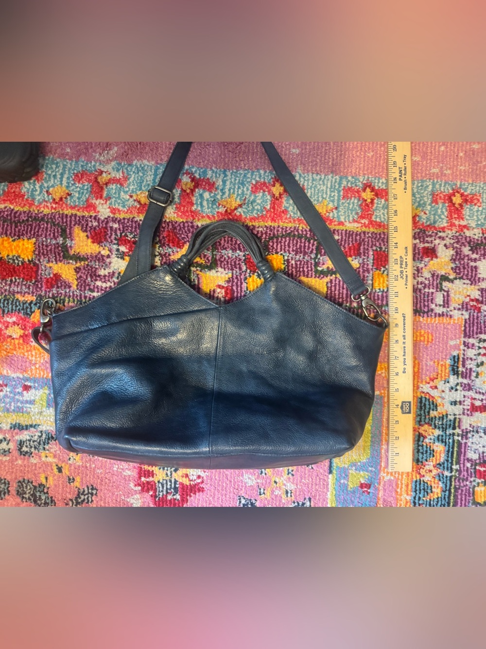 Latigo denim Blue Leather Tote with Removable Strap.. not navy - Picture 13 of 13